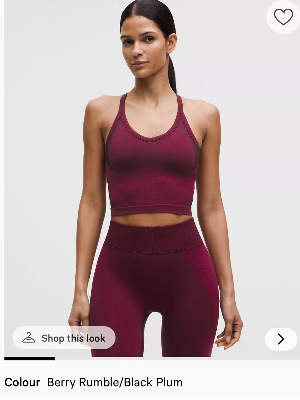 lululemon athletica Berry Rumble/Black Plum Longline Sports Bra